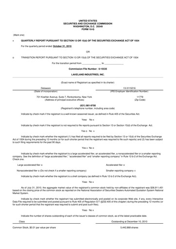 Thumbnail Lakeland Industries
 10-Q Quarterly Report FY 