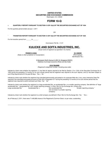 Vorschaubild Kulicke and Soffa Industries 10-Q Quartalsbericht  