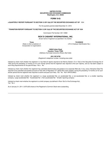 Thumbnail RCI Hospitality Holdings 10-Q Quarterly Report FY 