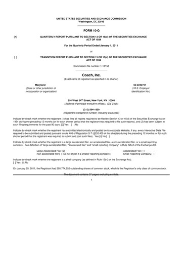 Miniature Tapestry 10-Q Rapport trimestriel  