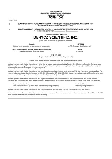 Miniature Research Solutions 10-Q Rapport trimestriel  