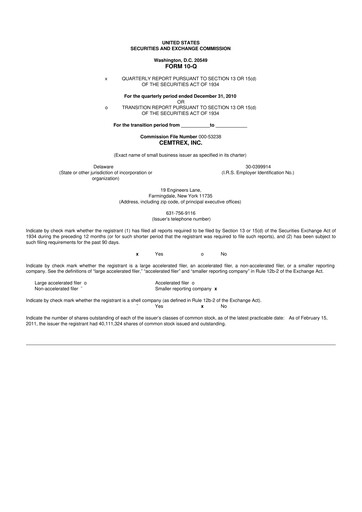 Thumbnail Cemtrex 10-Q Quarterly Report FY 