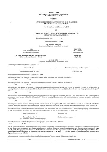 Thumbnail Park National Corp 10-K Annual Report 2010