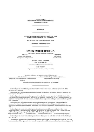 Thumbnail Icahn Enterprises
 10-K Annual Report 