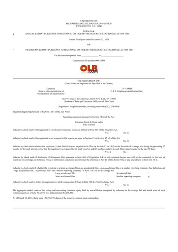 Thumbnail OLB Group 10-K Annual Report 