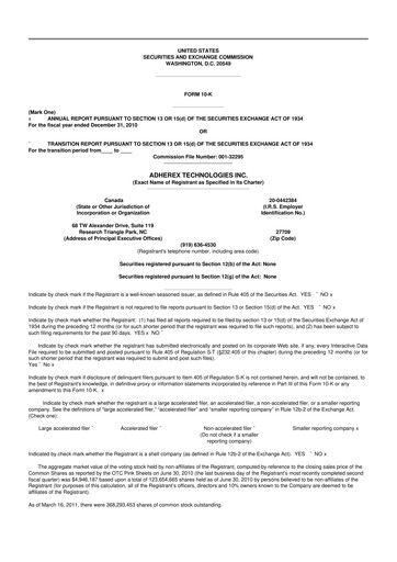 Vorschaubild Fennec Pharmaceuticals 10-K Jahresbericht 