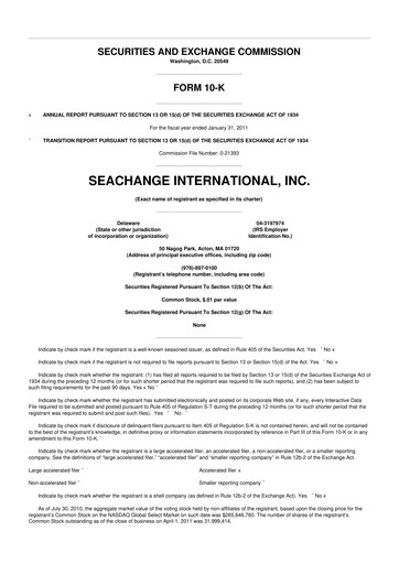 Thumbnail SeaChange International 10-K Annual Report 
