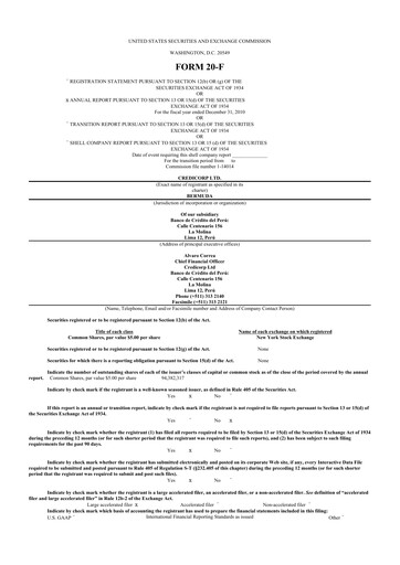 Thumbnail Credicorp 20-F Annual Report 