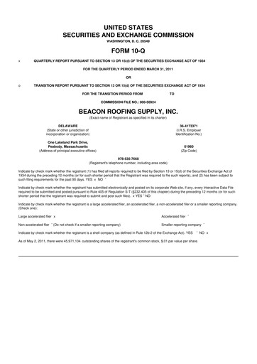 Vorschaubild Beacon Roofing Supply 10-Q Quartalsbericht 2011 
