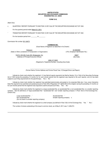 Thumbnail CorMedix 10-Q Quarterly Report FY 