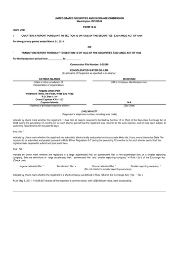Thumbnail Consolidated Water 10-Q Quarterly Report FY 