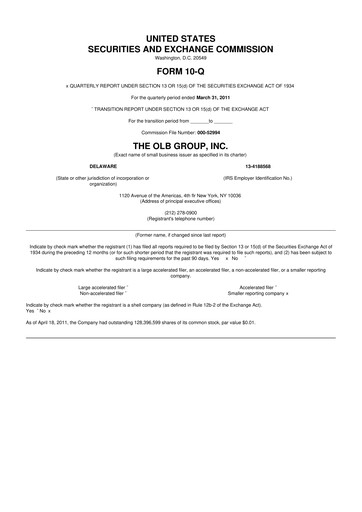 Thumbnail OLB Group 10-Q Quarterly Report FY 