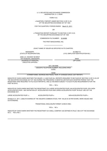 Thumbnail The First Bancshares 10-Q Quarterly Report FY 