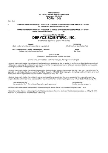 Miniature Research Solutions 10-Q Rapport trimestriel  