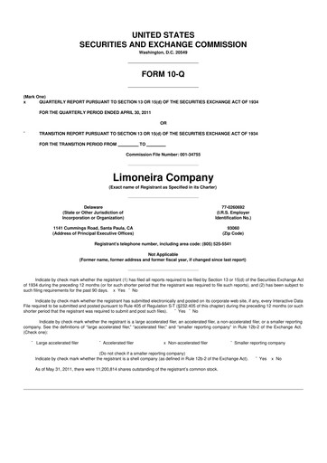 Thumbnail Limoneira
 10-Q Quarterly Report FY 