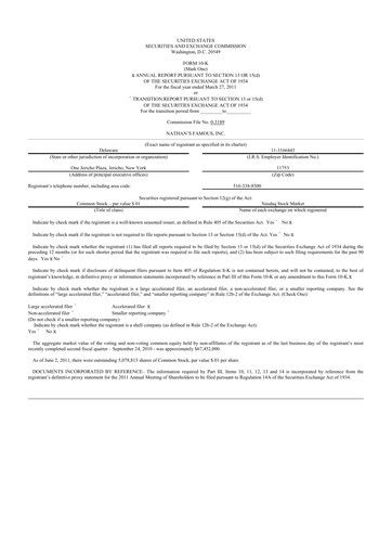 Thumbnail Nathan's Famous 10-K Annual Report 