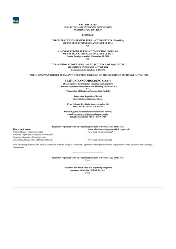 Thumbnail Itaú Unibanco
 20-F Annual Report 