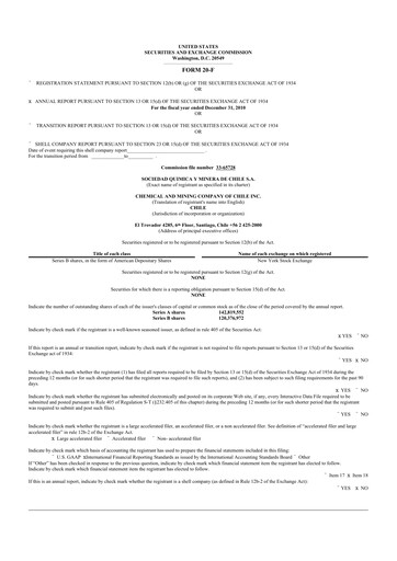 Thumbnail Sociedad Química y Minera 20-F Annual Report 