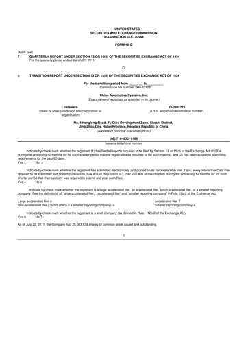 Vorschaubild China Automotive Systems 10-Q Quartalsbericht  