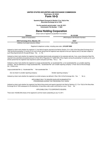 Thumbnail Dana Incorporated 10-Q Quarterly Report FY2011 