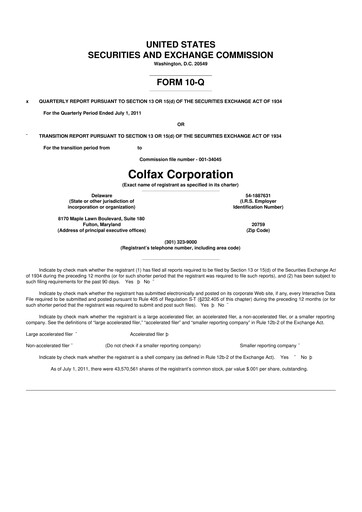 Miniature Enovis 10-Q Rapport trimestriel 2011 
