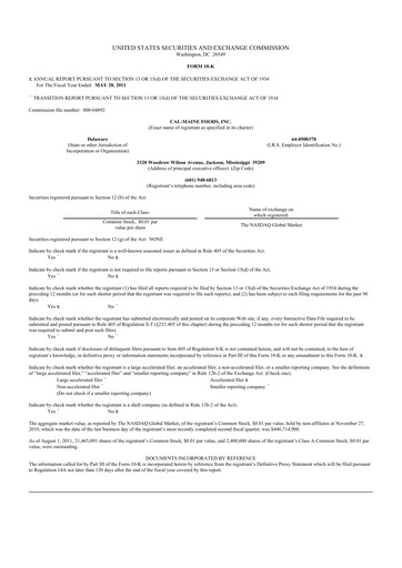 Thumbnail Cal-Maine Foods 10-K Annual Report 