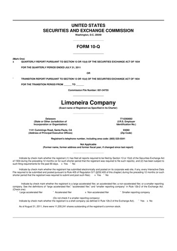Thumbnail Limoneira
 10-Q Quarterly Report FY2011 