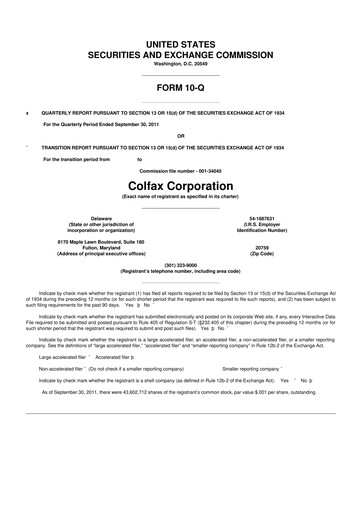 Miniature Enovis 10-Q Rapport trimestriel 2011 