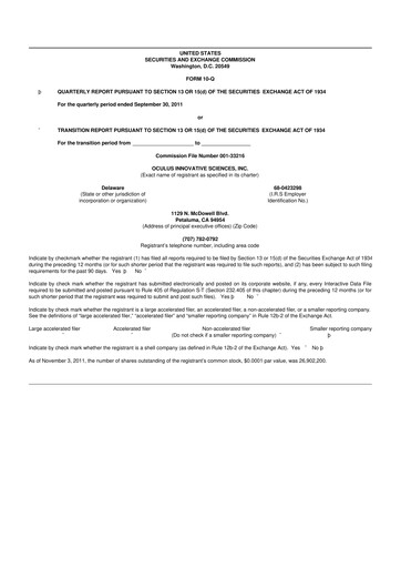 Thumbnail Sonoma Pharmaceuticals 10-Q Quarterly Report FY2012 