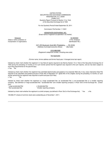 Thumbnail AIM ImmunoTech
 10-Q Quarterly Report FY2011 