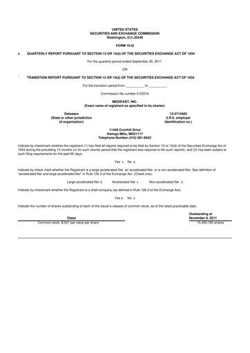 Thumbnail Medifast 10-Q Quarterly Report FY2011 