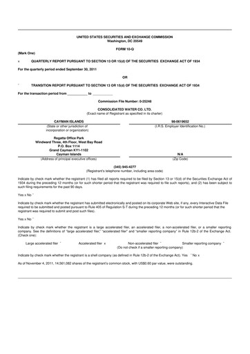 Thumbnail Consolidated Water 10-Q Quarterly Report FY2011 