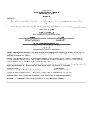 Thumbnail Interparfums 10-Q Quarterly Report FY2011 