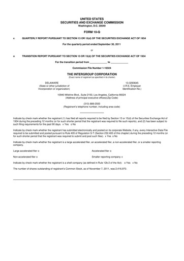 Thumbnail The InterGroup Corporation 10-Q Quarterly Report FY2012 