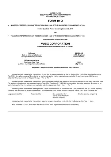 Thumbnail Vuzix
 10-Q Quarterly Report FY2011 