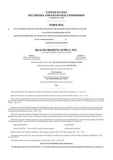 Miniature Beacon Roofing Supply 10-K Rapport annuel 2011