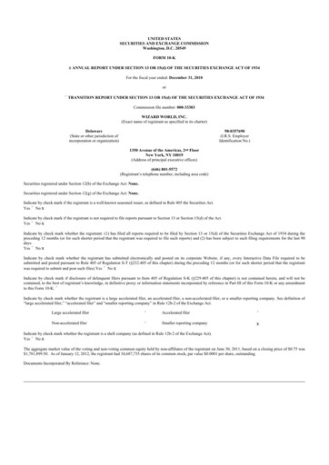 Miniature Prairie Operating 10-K Rapport annuel 