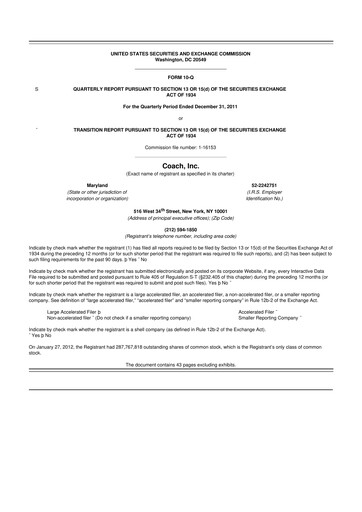 Miniature Tapestry 10-Q Rapport trimestriel  