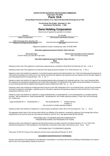 Thumbnail Dana Incorporated 10-K Annual Report 2011