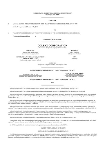 Miniature Enovis 10-K Rapport annuel 2011