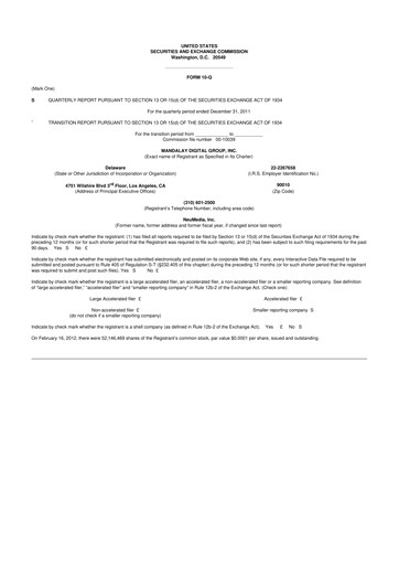 Thumbnail Digital Turbine
 10-Q Quarterly Report FY2011 