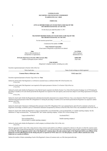 Thumbnail Park National Corp 10-K Annual Report 2011