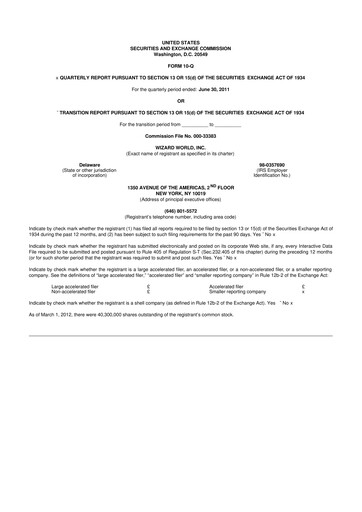 Thumbnail Prairie Operating 10-Q Quarterly Report FY 