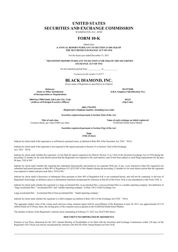 Vorschaubild Clarus
 10-K Jahresbericht 2011