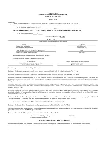 Thumbnail ProPhase Labs 10-K Annual Report 2011
