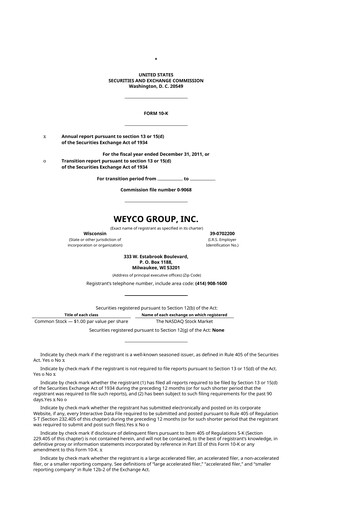 Thumbnail Weyco Group 10-K Annual Report 2011