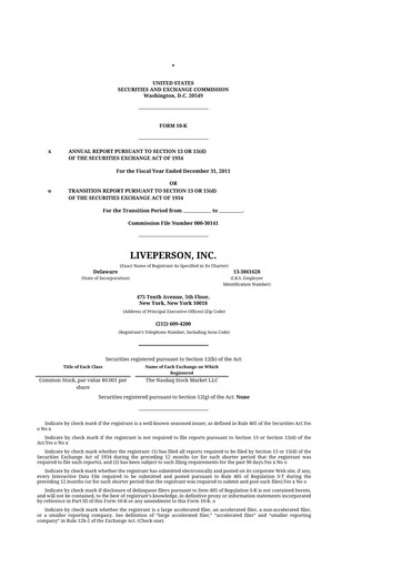 Thumbnail LivePerson 10-K Annual Report 2011