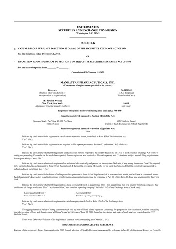 Thumbnail TG Therapeutics 10-K Annual Report 2011