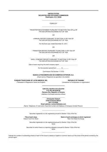 Thumbnail Bladex 20-F Annual Report 2011