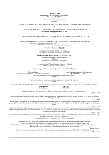 Thumbnail Sociedad Química y Minera 20-F Annual Report 
